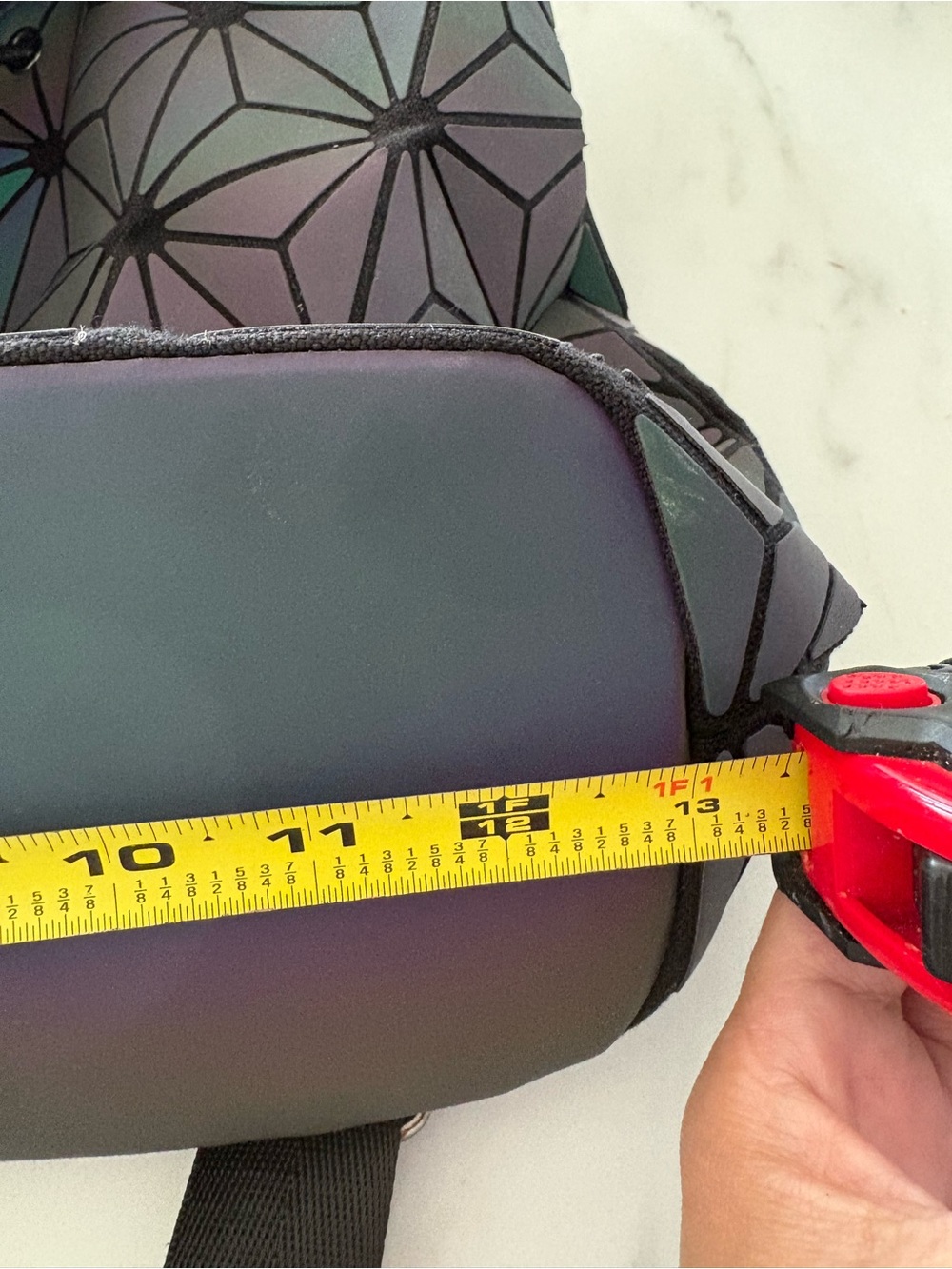BAO BAO ISSEY MIYAKE Holographic Geometric Prism PVC Backpack Drawstring Flap - Picture 10 of 12